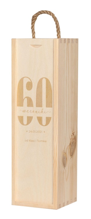 W1_60 szescdziesiatka 60, pudełko z grawerem na urodziny