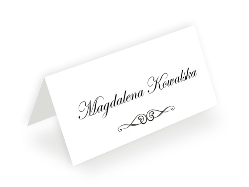 Eleganckie winietki na stół - papier biały