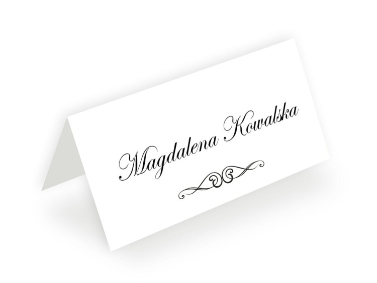 Eleganckie winietki na stół - papier biały