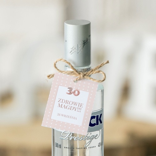 Zestaw eleganckich różowych zawieszek na wódkę z balonem w kolorze rose gold