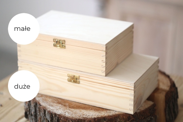 Pudełka drewniane male-duze
