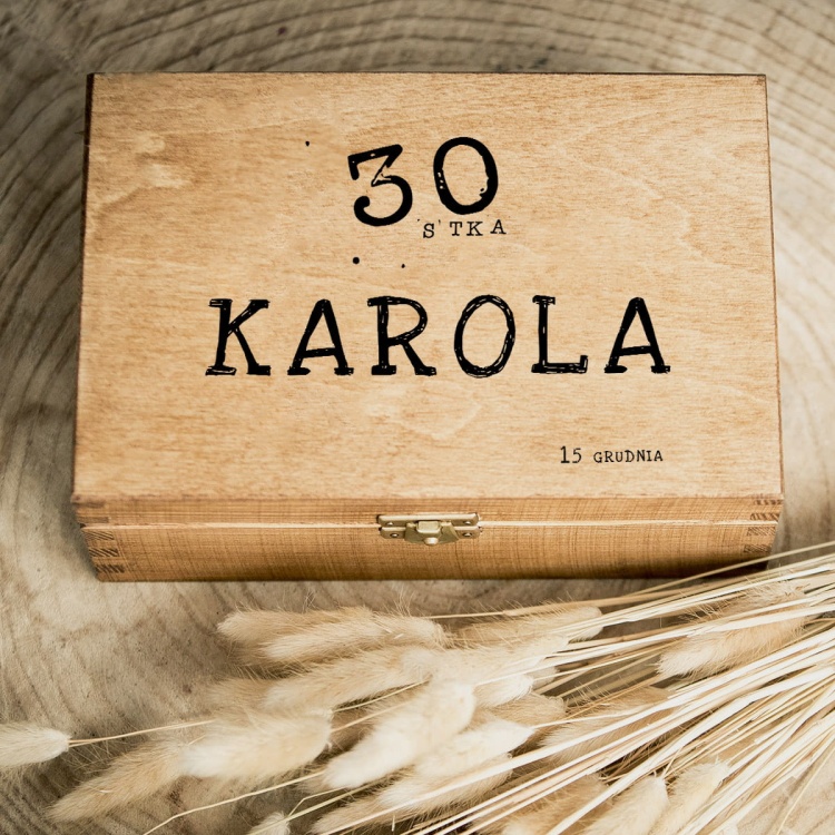 Szkatułka, pudełko z dedykacją na 30 urodziny - ciemne