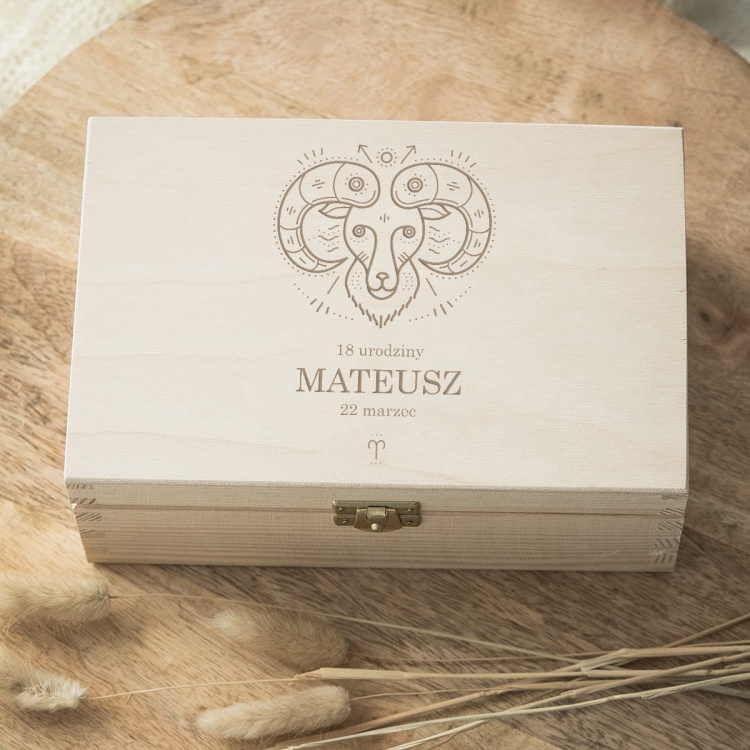 Pudełko na urodziny znak zodiaku baran