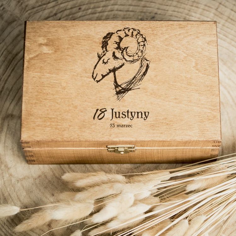 Pudełko na urodziny znak zodiaku baran - ciemne
