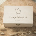 Podziękowanie dla Rodziców - szkatułka - dwa serca - jasna