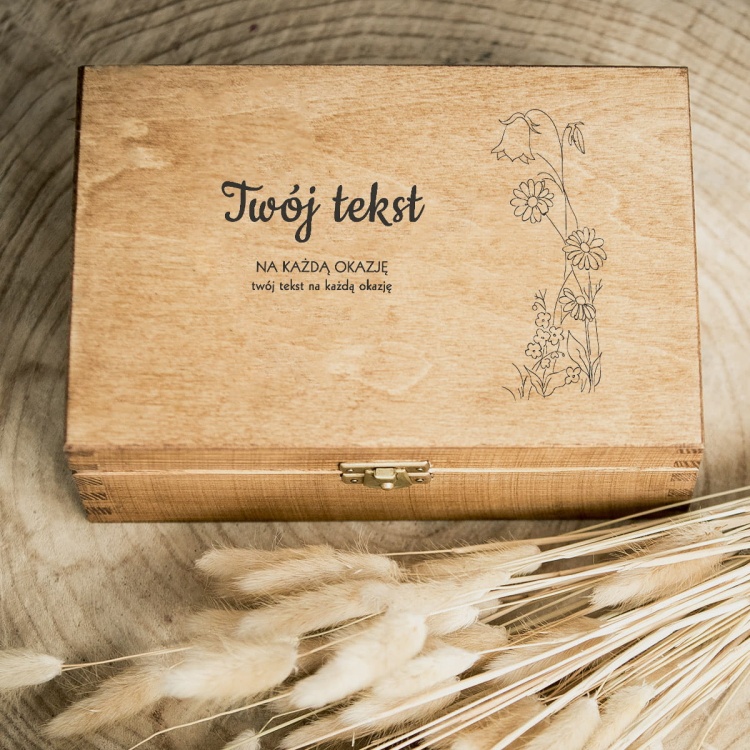 Szkatułka, pudełko z dedykacją dla dziecka - ciemna