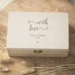 Szkatułka, pudełko z dedykacją na ślub - With Love - jasne
