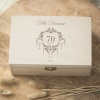 Szkatułka, pudełko z dedykacją na 70 urodziny - jasna