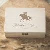 Szkatułka, pudełko z dedykacją na ślub - para na koniu