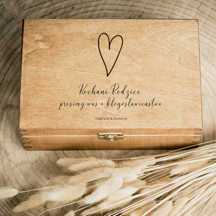 Podziękowanie dla Rodziców - szkatułka - serduszko