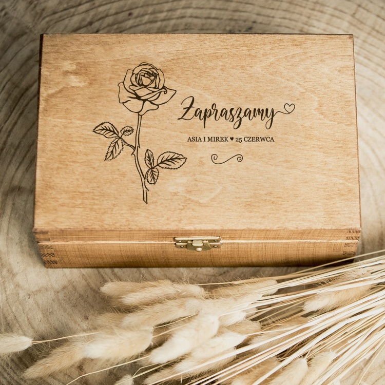 Podziękowanie dla Rodziców - szkatułka - róża