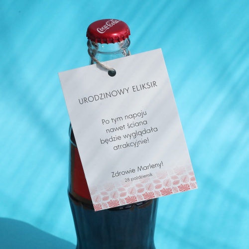 Urodzinowe zawieszki z liśćmi na butelki - zestaw 18 szt