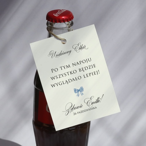 Urodzinowe zawieszki z kokardą- zestaw 18 szt