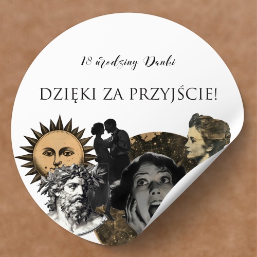 Naklejki na urodziny retro wzory