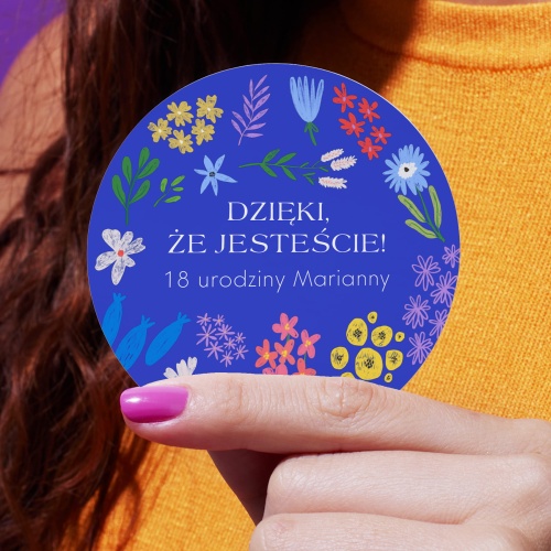 Naklejki na urodziny z kwiatuszkami