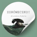 Naklejki na urodziny z retro telefonem