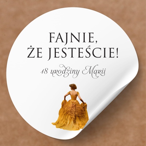 Naklejki na urodziny z damą