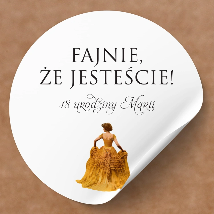 Naklejki na urodziny z damą