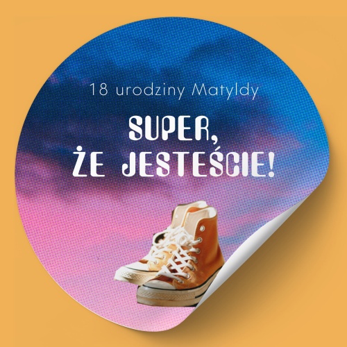 Naklejki na urodziny z trampkami