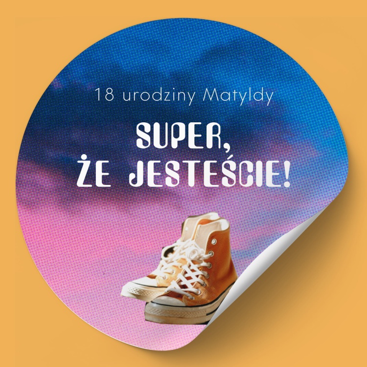 Naklejki na urodziny z trampkami