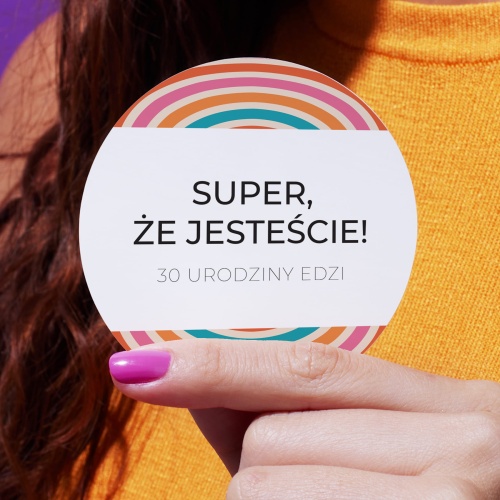 Naklejki na urodziny z tęczą