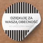 Naklejki na urodziny czarno-białe