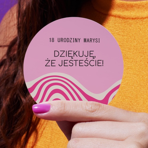 Naklejki na urodziny pudrowy róż