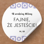 Naklejki na urodziny fioletowe kwiatki