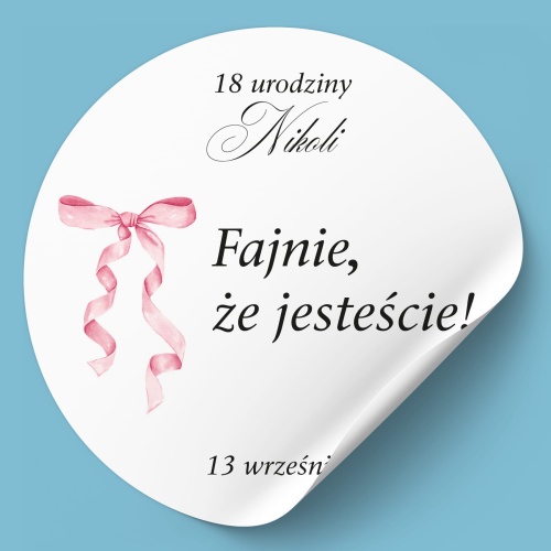 Naklejki na urodziny kokarda
