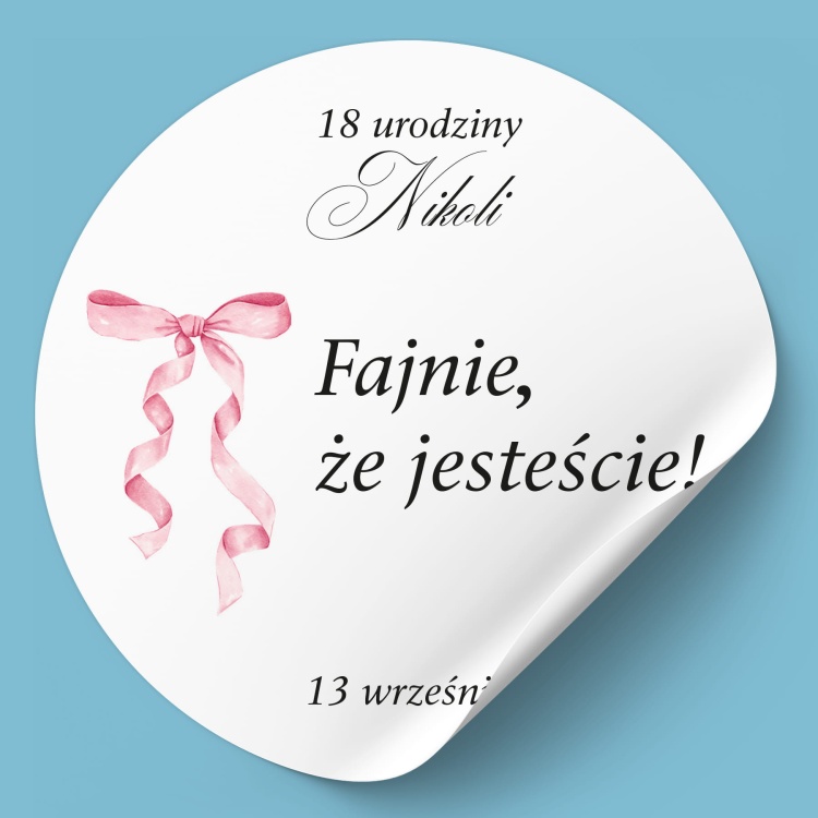 Naklejki na urodziny kokarda
