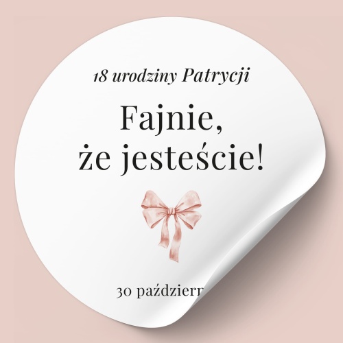 Naklejki na urodziny kokardka