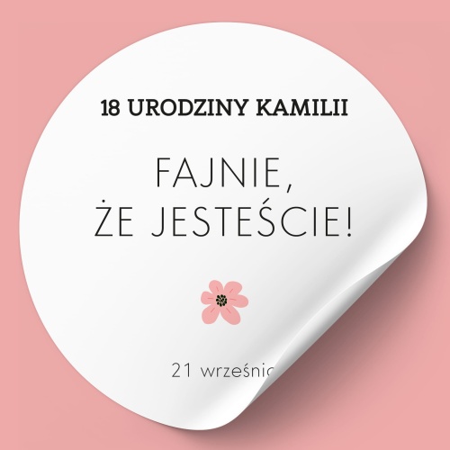 Naklejki na urodziny z kwiatuszkiem