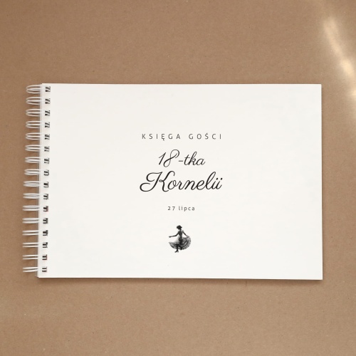 Księga gości retro na przyjęcie urodzinowe - okładka z przodu