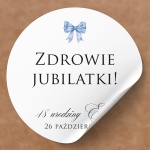 Naklejki na urodziny niebieska kokarda