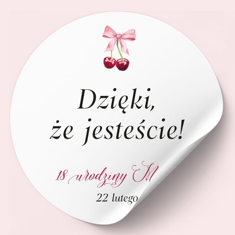 Naklejki na urodziny wiśnie