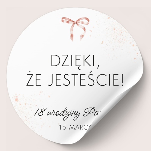 Naklejki na urodziny z wstążką
