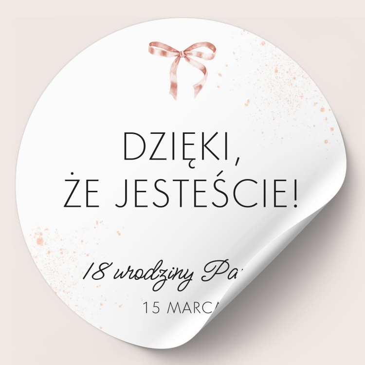 Naklejki na urodziny z wstążką