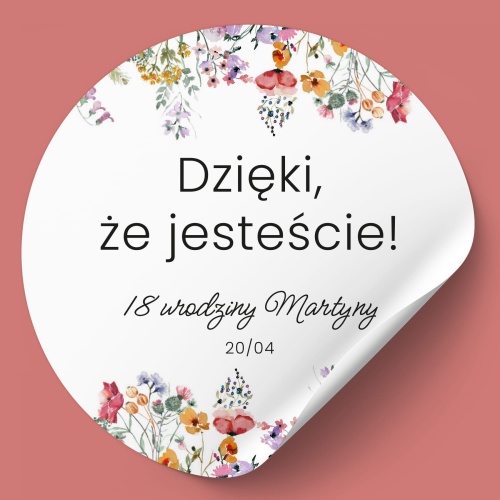 Naklejki na urodziny kwiatowe