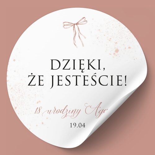 Naklejki na urodziny delikatna wstążka