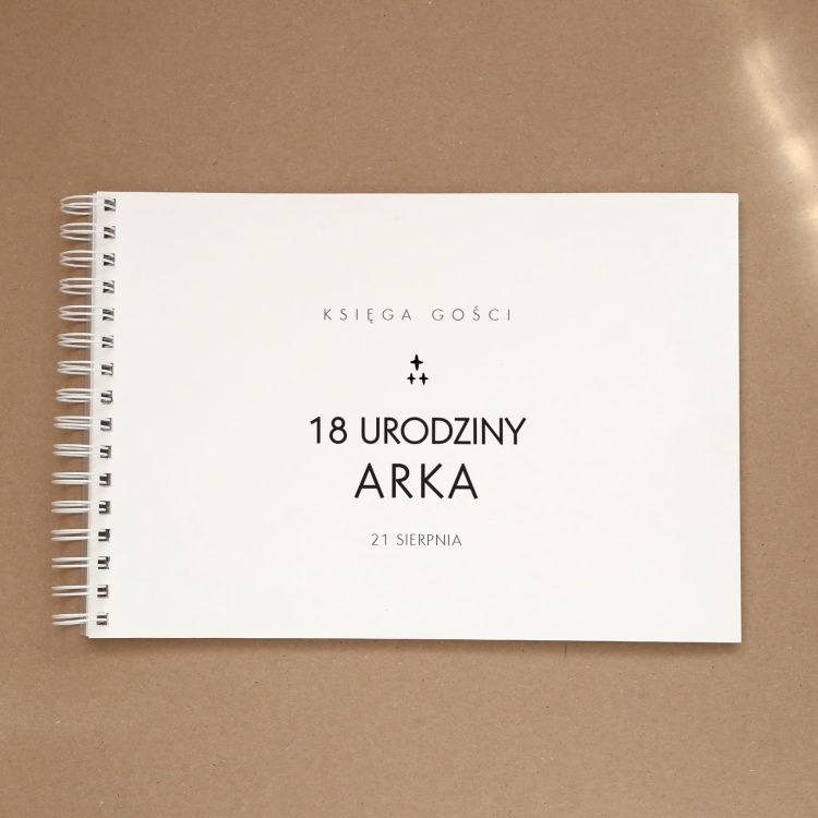 Księga gości z gwiazdkami na przyjęcie urodzinowe - okładka z przodu