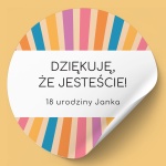 Naklejki na urodziny paski kolor