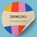 Naklejki na urodziny kolorowe