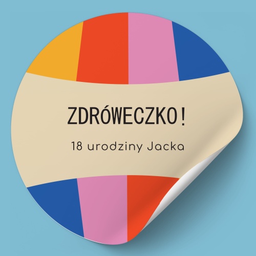 Naklejki na urodziny kolorowe