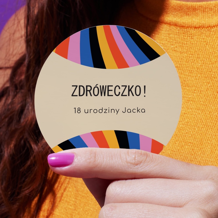 Naklejki na urodziny kolorowe paski
