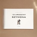 Księga gości w stylu retro na przyjęcie urodzinowe - okładka z przodu