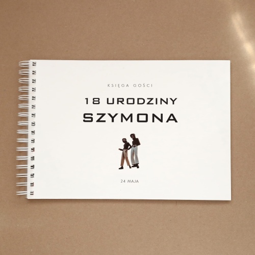 Księga gości w stylu retro na przyjęcie urodzinowe - okładka z przodu