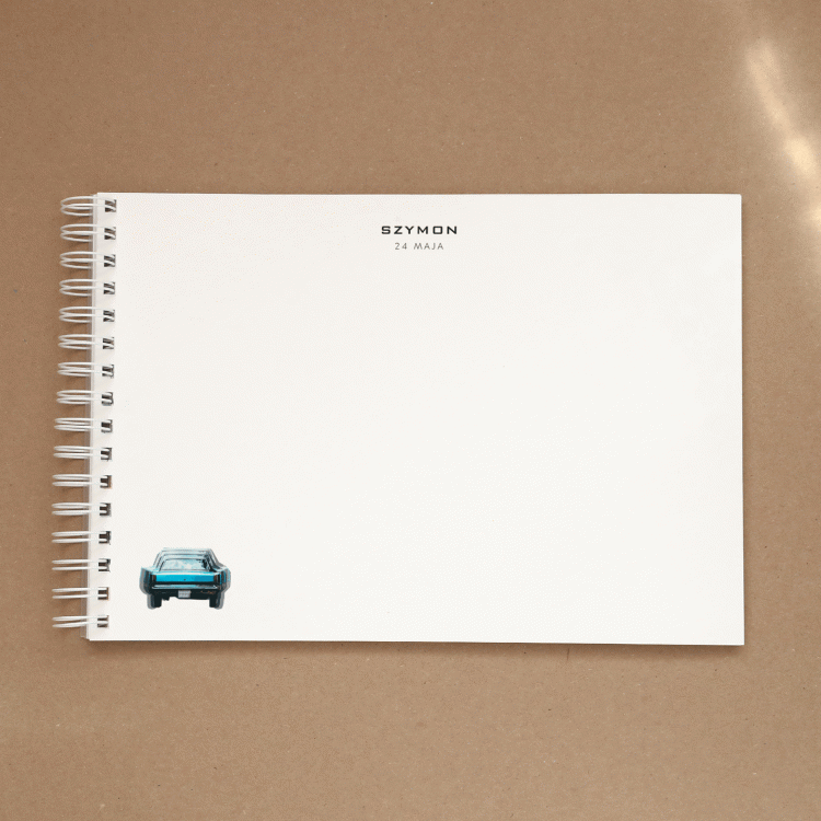 Księga gości w stylu retro na przyjęcie urodzinowe - strona w środku