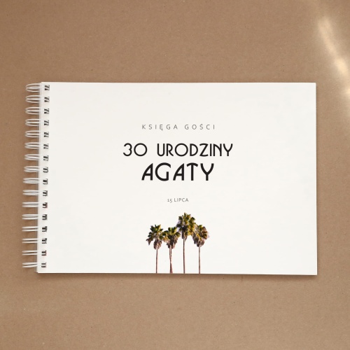 Księga gości w letnim stylu retro na przyjęcie urodzinowe - okładka z przodu