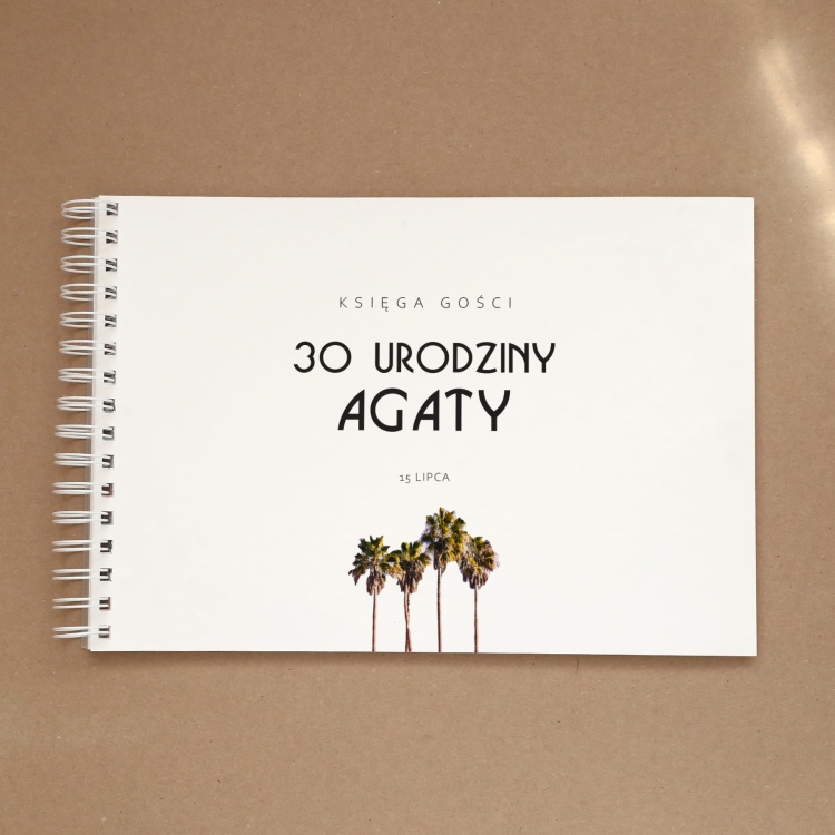 Księga gości w letnim stylu retro na przyjęcie urodzinowe - okładka z przodu