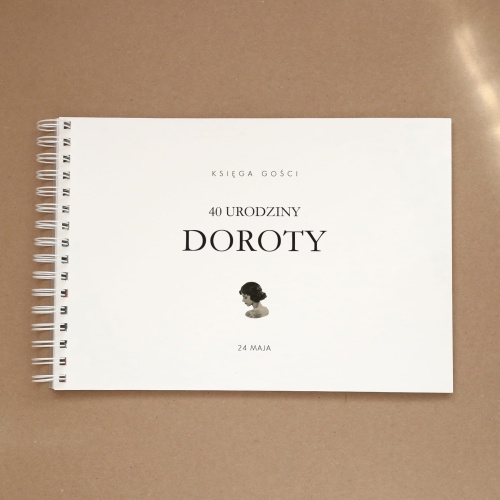 Księga gości w eleganckim stylu vintage na przyjęcie urodzinowe - okładka z przodu